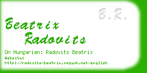 beatrix radovits business card